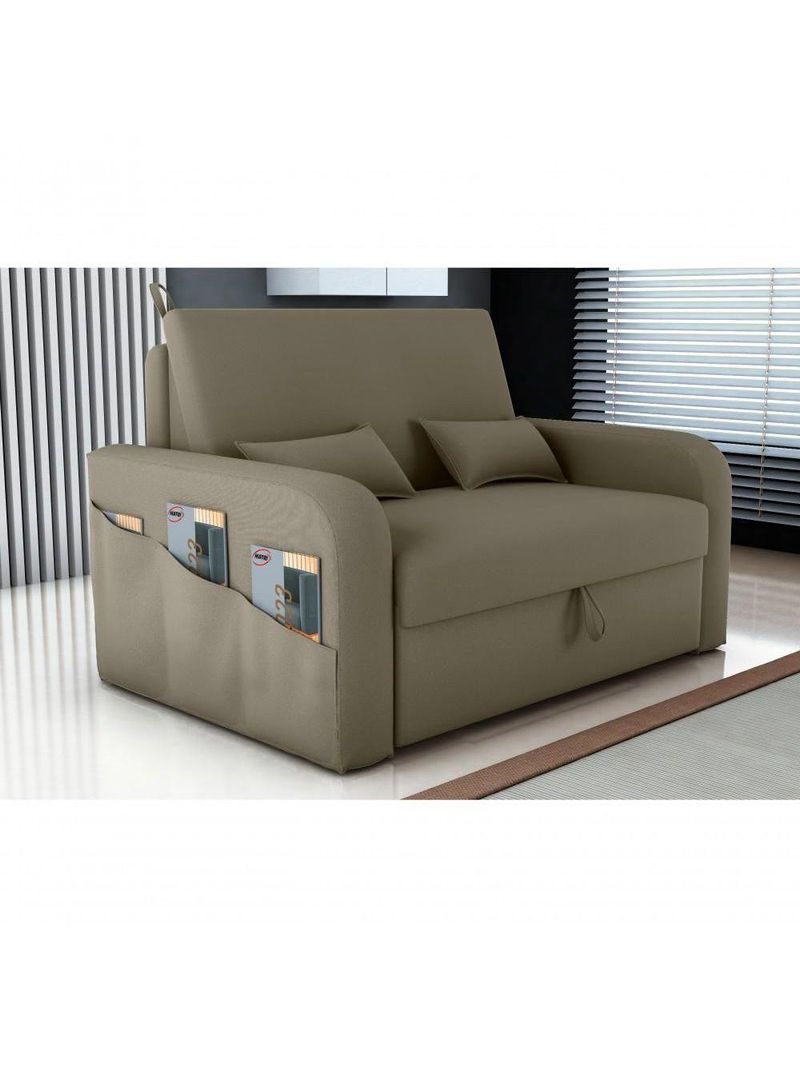 Sofá Cama 2 Lugares Com Bau 1,40 Mts Day Matrix Capuccino