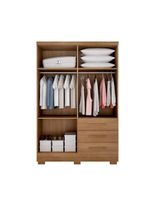 Guarda Roupa Agata 4 Portas 3 Gavetas Com 6 Pés Cumaru/Fendi