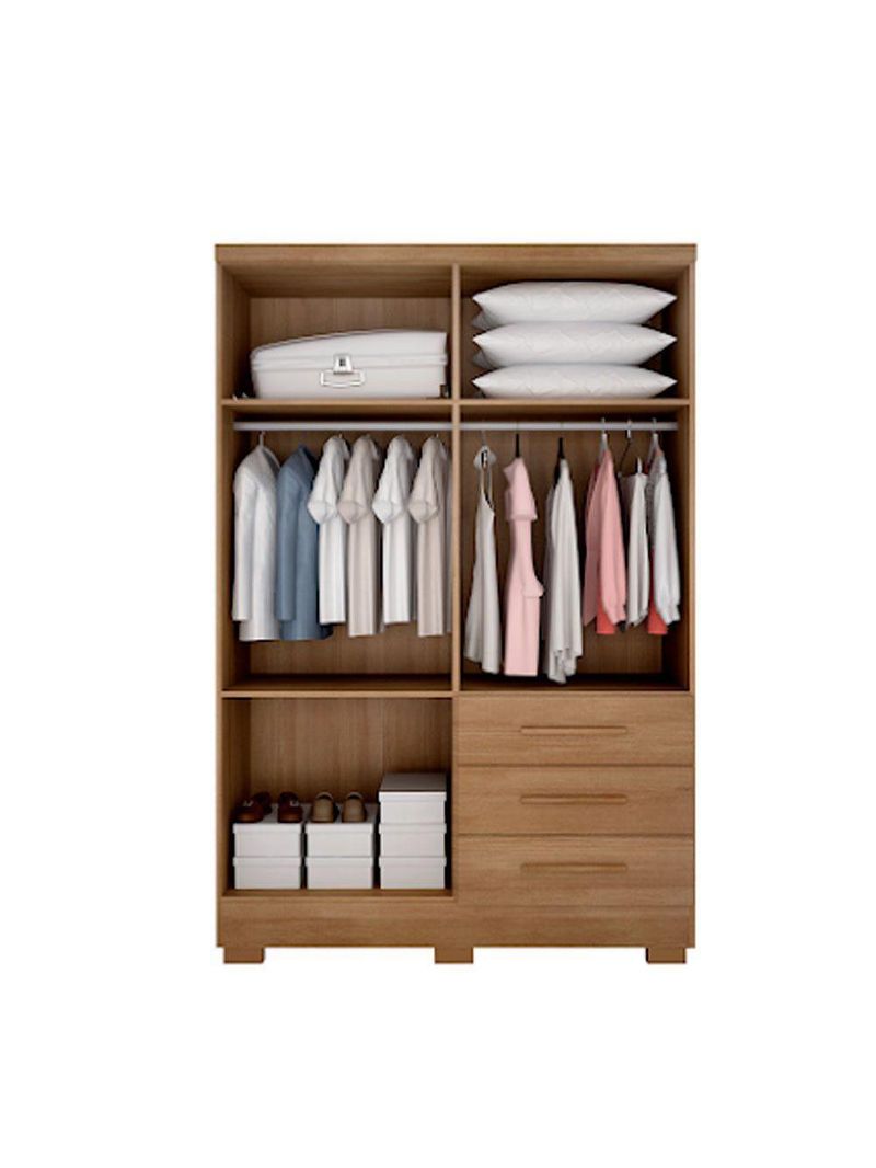 Guarda Roupa Agata 4 Portas 3 Gavetas Com 6 Pés Cumaru/Fendi