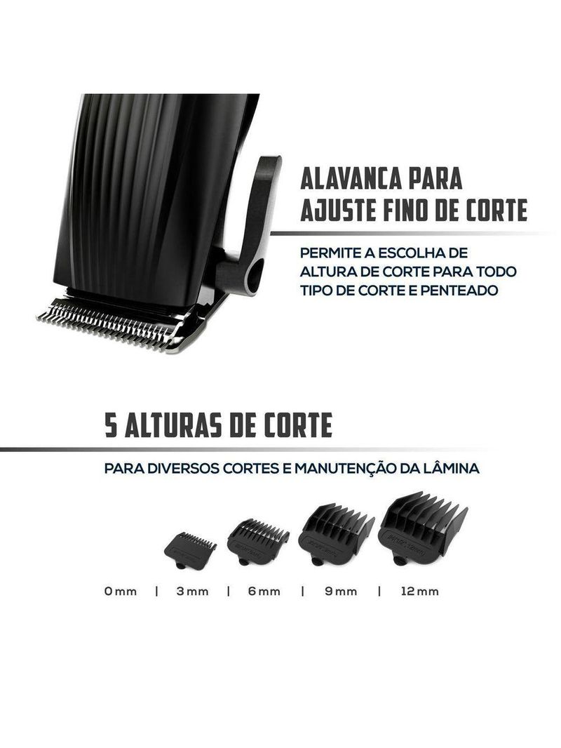 Cortador de Cabelos Britânia BCR03 - 9 Acessórios 18W 110V