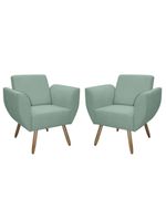 Kit De 2 Poltronas Jolly Cadeira Decorativa Em Tecido Boucle Verde