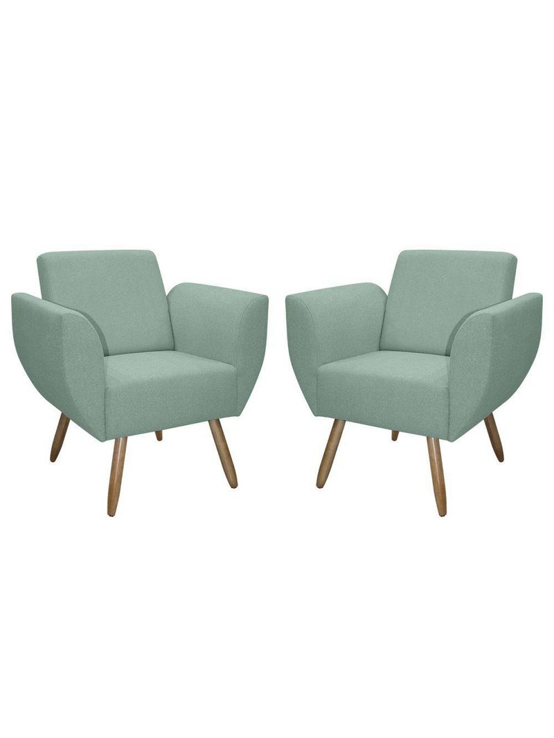 Kit De 2 Poltronas Jolly Cadeira Decorativa Em Tecido Boucle Verde