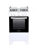 Fogão 4 Bocas Atlas Mônaco Plus Branco Com Mesa Inox Bivolt