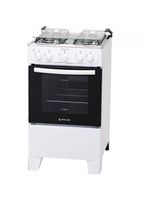 Fogão 4 Bocas Atlas Mônaco Plus Branco Com Mesa Inox Bivolt