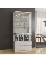 Cristaleira 2 Portas Vidro 2 Gavetas Diamante Off White