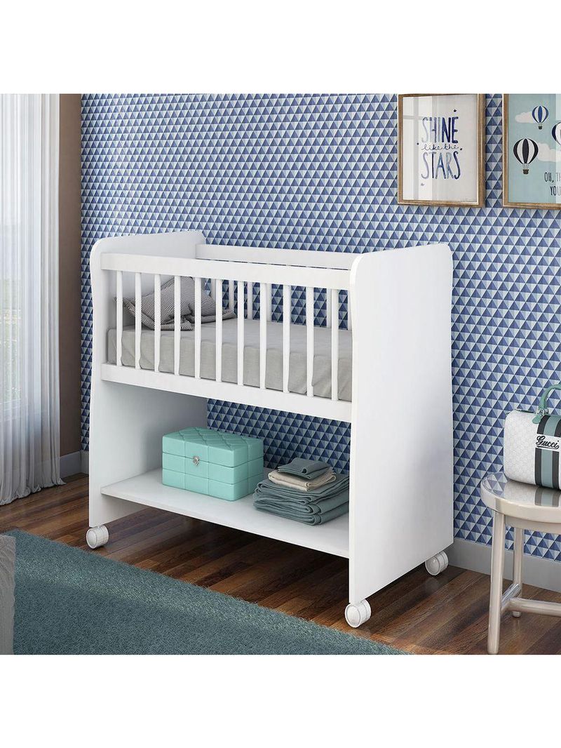 Mini Berço Para Bebê Rubi Multifuncional Nicho Organizador Branco
