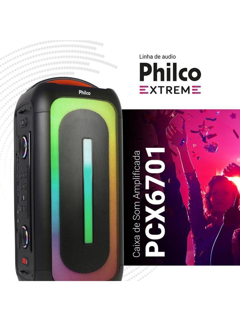 Caixa de Som Amplificada Philco Bluetooth 53 650W PCX6701 Bivolt