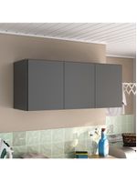 Armário De Lavanderia Aéreo Multiuso 3 Portas Multimóveis Mp5041 Grafite Grafite