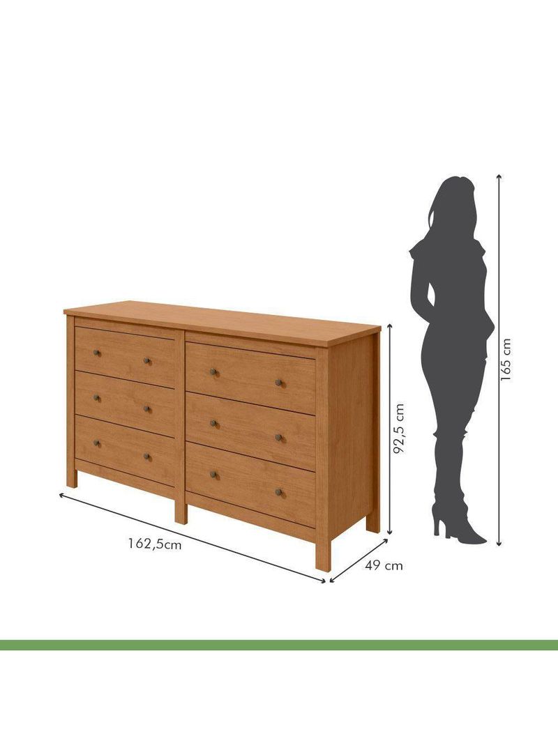 Cômoda Com 6 Gavetas Maggiore Estrutura Mdf/mdp Móveis Lopas