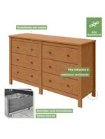 Cômoda Com 6 Gavetas Maggiore Estrutura Mdf/mdp Móveis Lopas