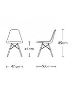 Jogo De Mesa 4 Cadeiras Pretas Eames Dkr 110 Cm Base Madeira Tampo Preto
