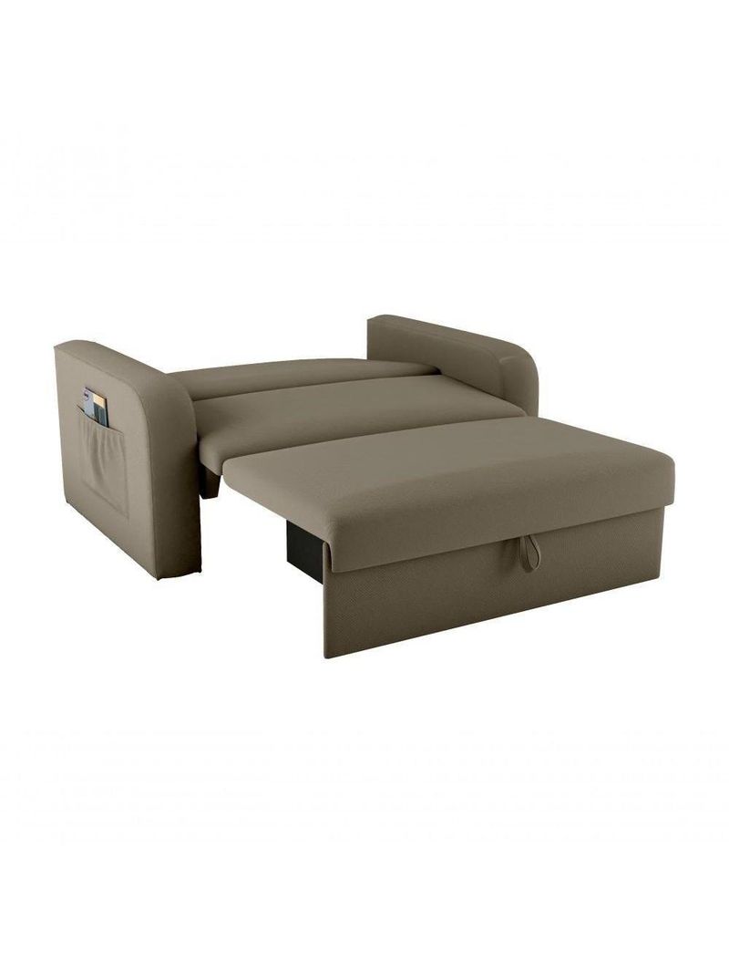 Sofá Cama Daiane 2 Lugares Com Baú Veludo Maserati Capuccino Matrix