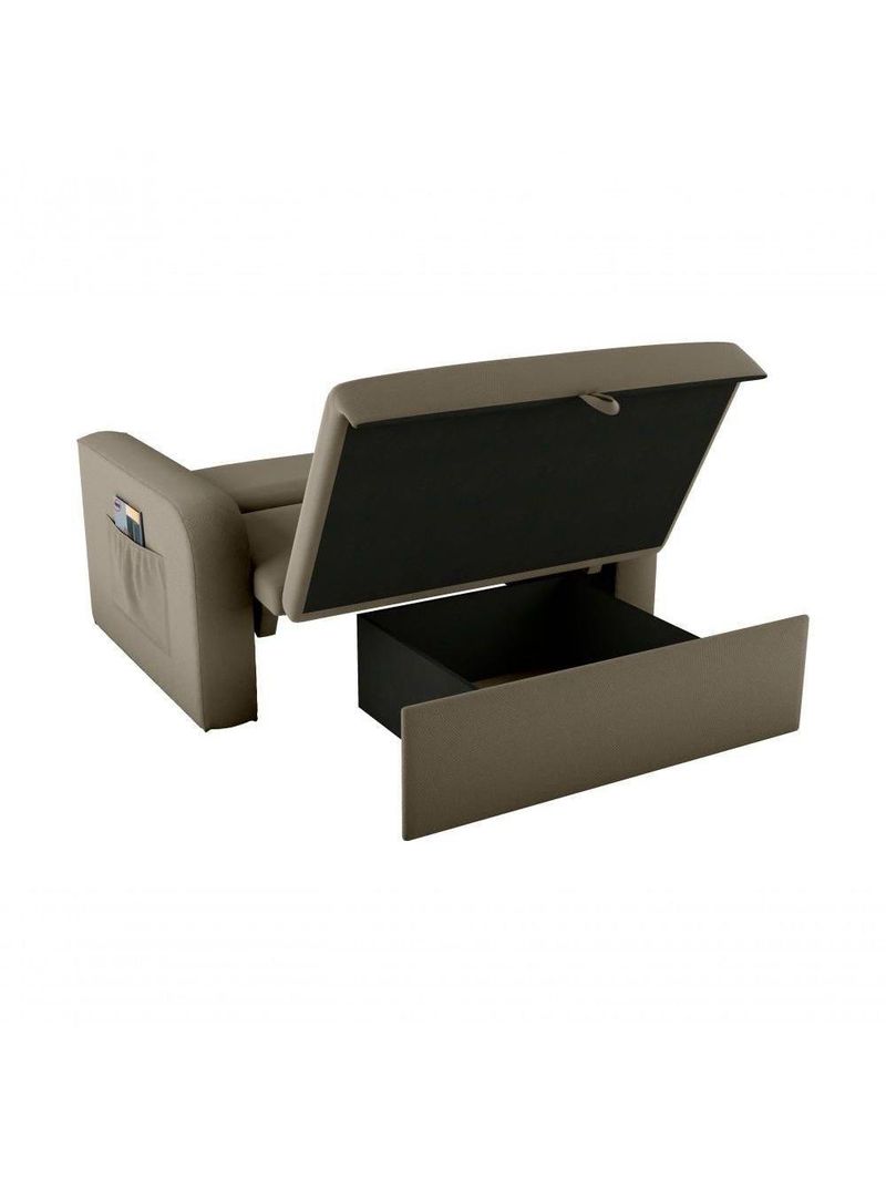 Sofá Cama Daiane 2 Lugares Com Baú Veludo Maserati Capuccino Matrix