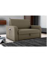 Sofá Cama Daiane 2 Lugares Com Baú Veludo Maserati Capuccino Matrix