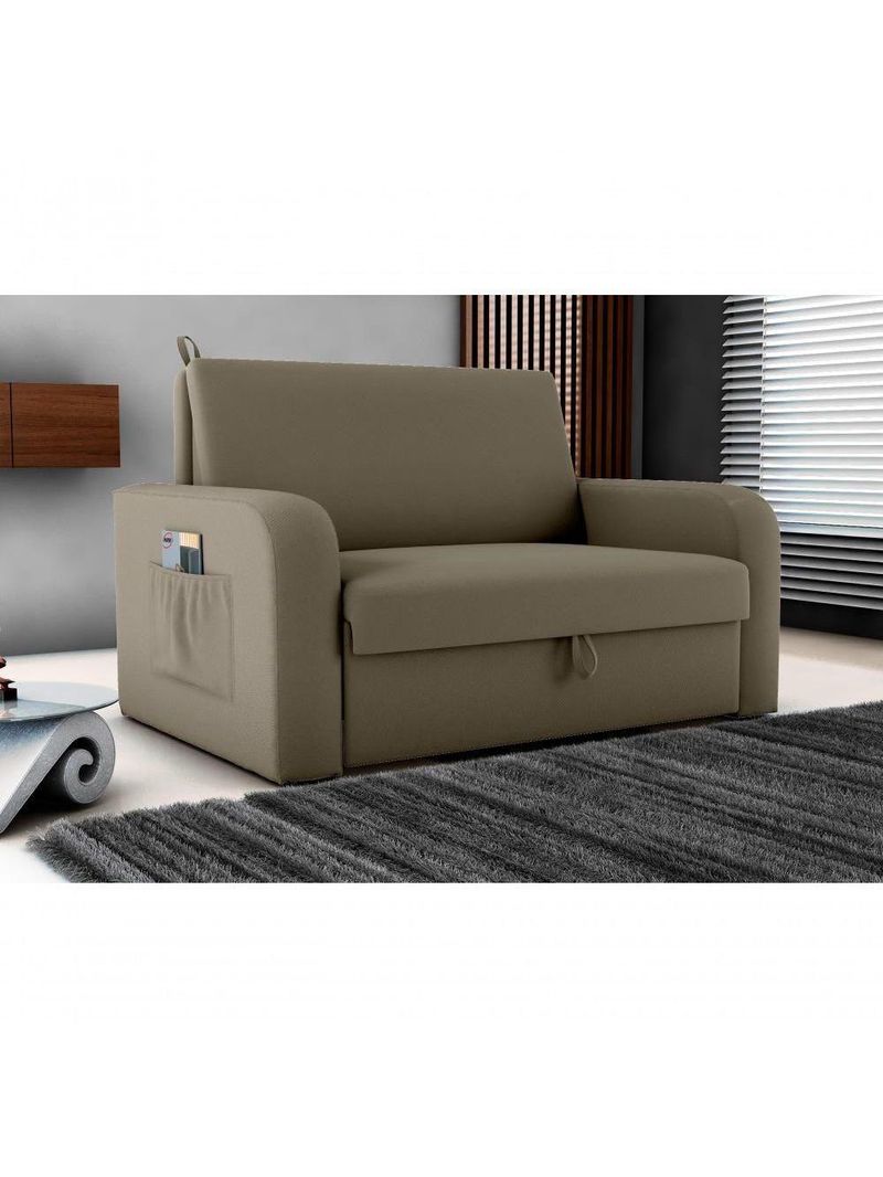 Sofá Cama Daiane 2 Lugares Com Baú Veludo Maserati Capuccino Matrix