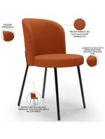 Kit 4 Cadeiras Sala De Jantar Estofada Gavi L02 Tecido Terracota