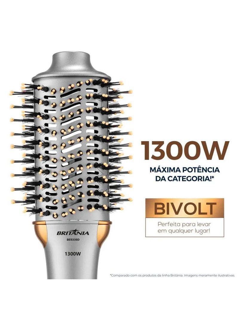 Escova Secadora Britânia Compact 4 em 1 1300W Bivolt BES33SD