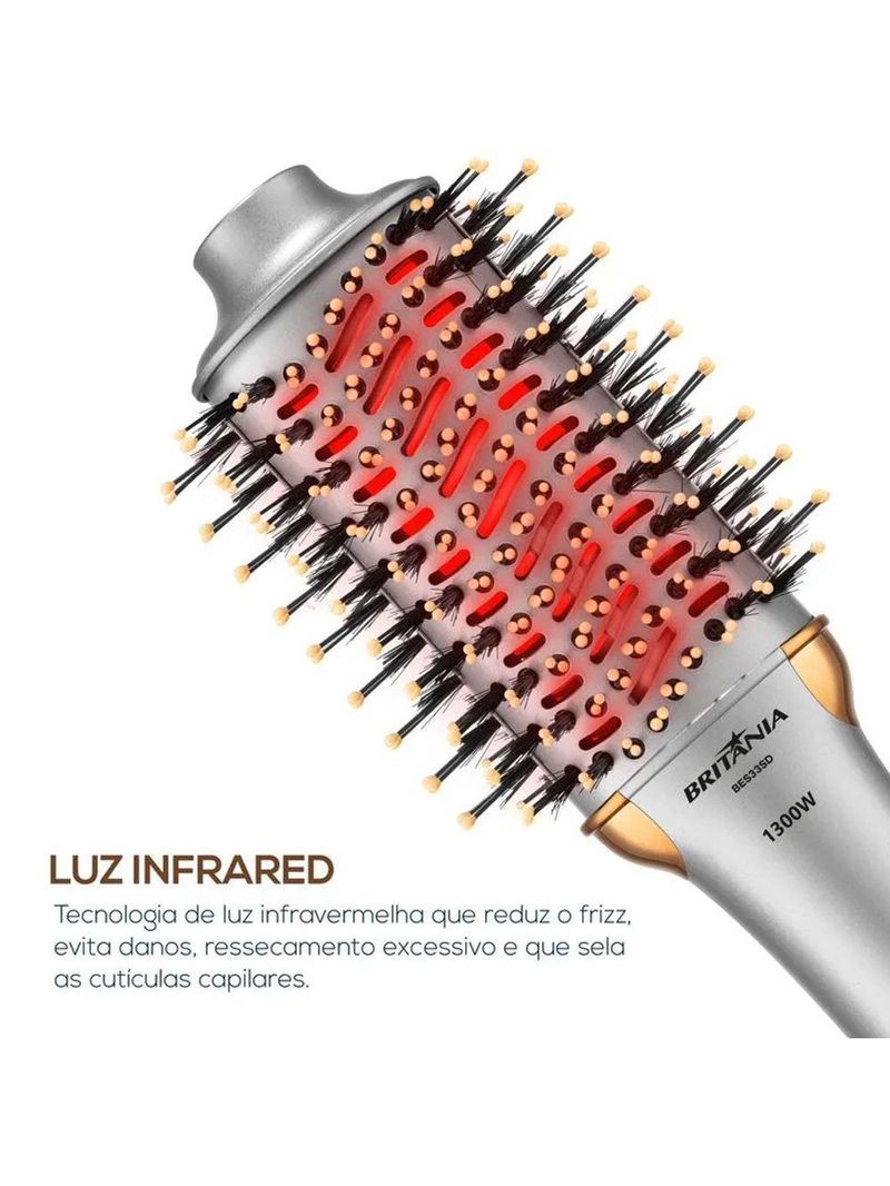 Escova Secadora Britânia Compact 4 em 1 1300W Bivolt BES33SD