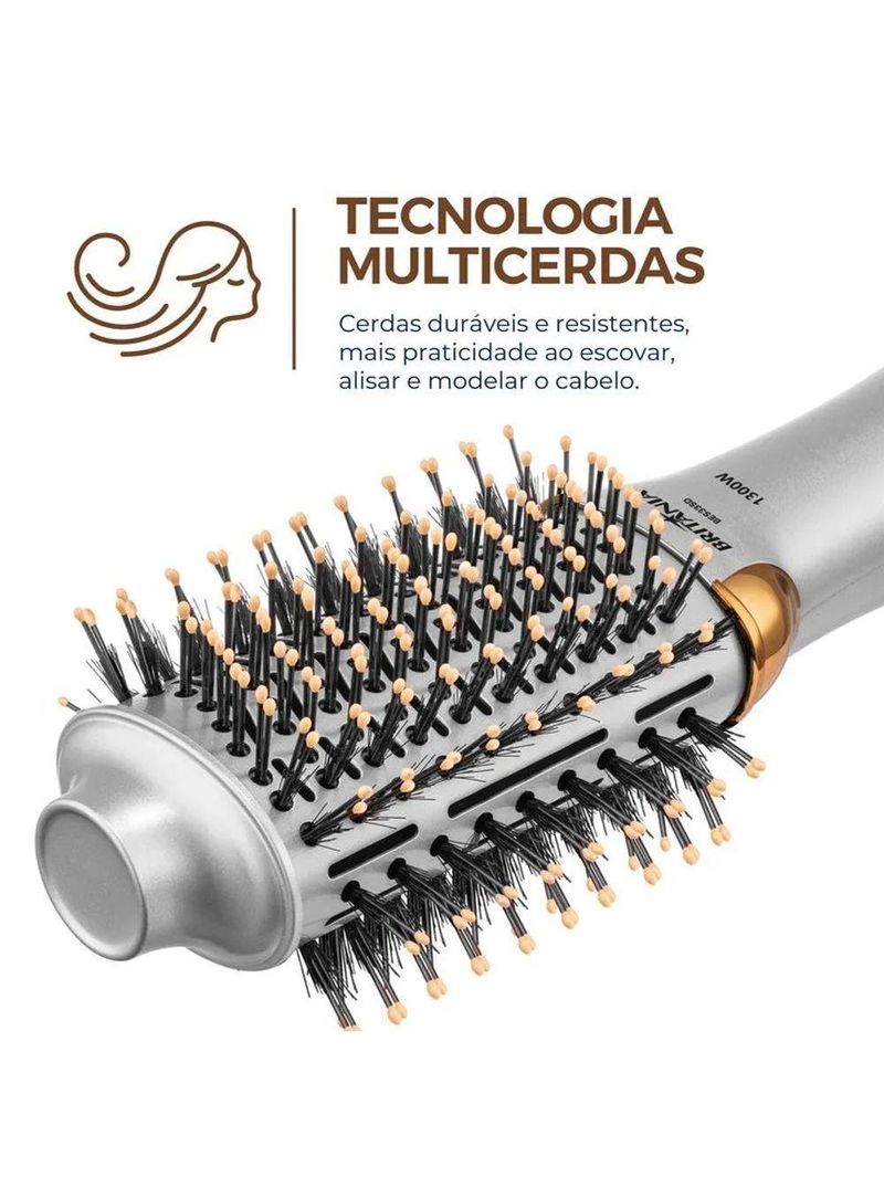 Escova Secadora Britânia Compact 4 em 1 1300W Bivolt BES33SD