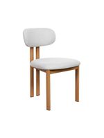 Kit 2 Cadeiras De Jantar Tulipa Estrutura Aço Carbono Laminado Natural Com Estofado Linho Cru