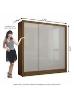 Guarda-Roupa Casal Fortaleza 3 Portas Carioca Móveis Cinamomo com Off White