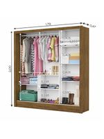 Guarda-Roupa Casal Fortaleza 3 Portas Carioca Móveis Cinamomo com Off White