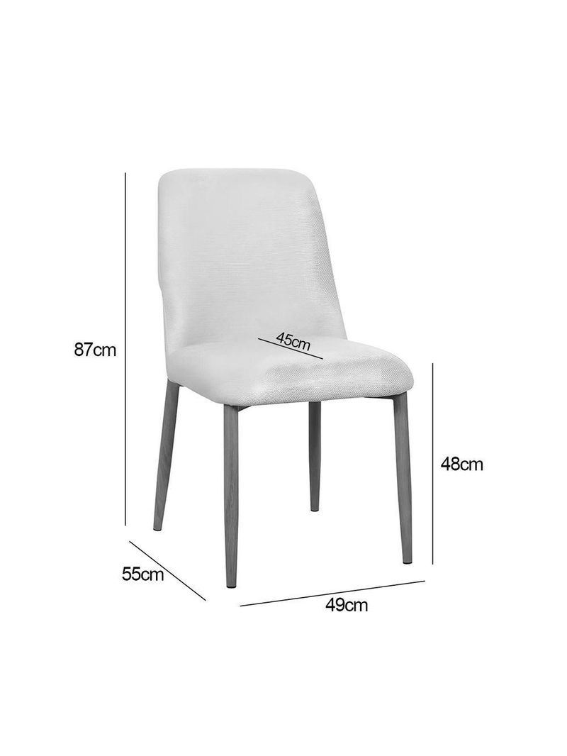 Kit 2 Cadeiras De Jantar Montana Estrutura Aço Carbono Laminado Natural Com Estofado Linho Cru