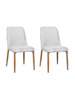 Kit 2 Cadeiras De Jantar Montana Estrutura Aço Carbono Laminado Natural Com Estofado Linho Cru