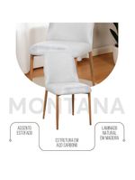 Kit 2 Cadeiras De Jantar Montana Estrutura Aço Carbono Laminado Natural Com Estofado Linho Cru