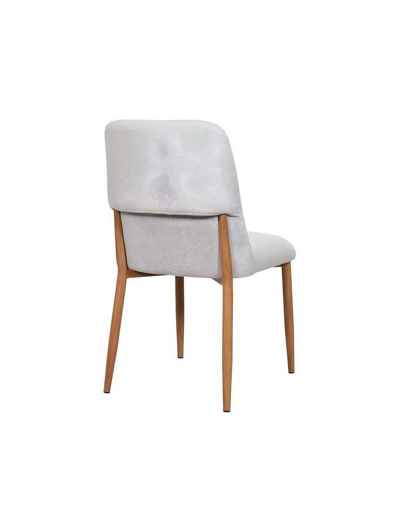 Kit 2 Cadeiras De Jantar Montana Estrutura Aço Carbono Laminado Natural Com Estofado Linho Cru