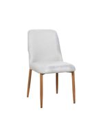 Kit 2 Cadeiras De Jantar Montana Estrutura Aço Carbono Laminado Natural Com Estofado Linho Cru