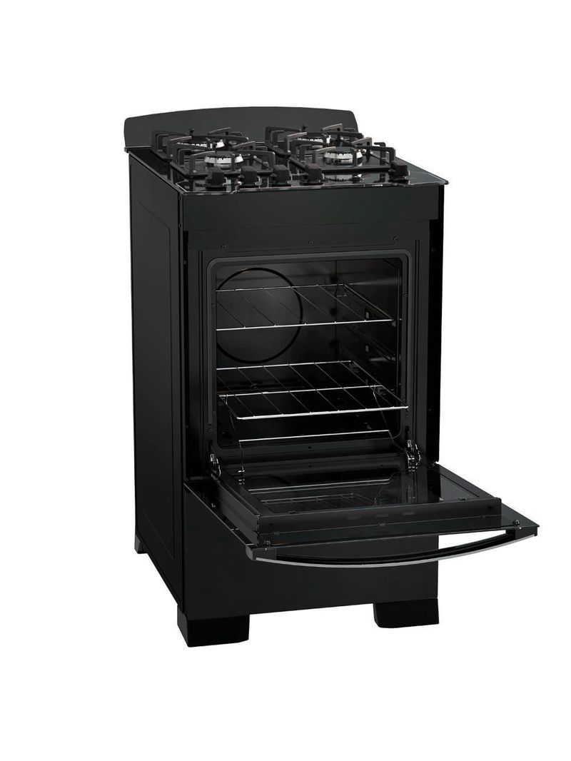 Fogão 4 Bocas Preto Com Mesa De Vidro Dako Diplomata Bivolt