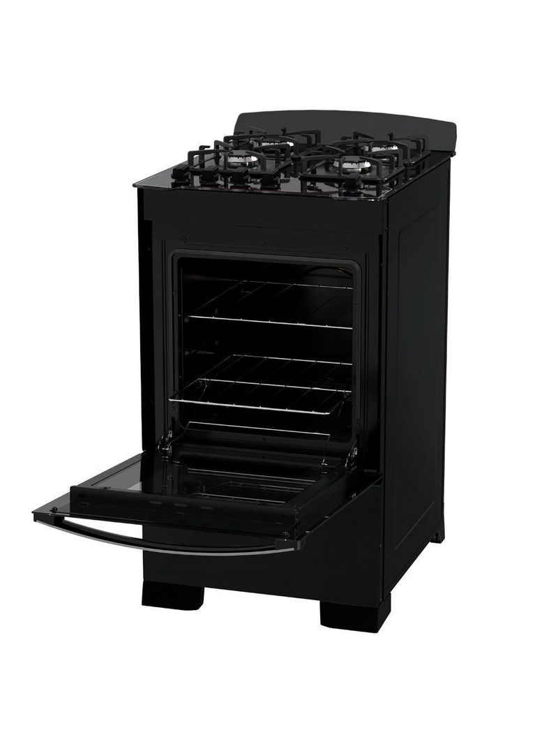 Fogão 4 Bocas Preto Com Mesa De Vidro Dako Diplomata Bivolt