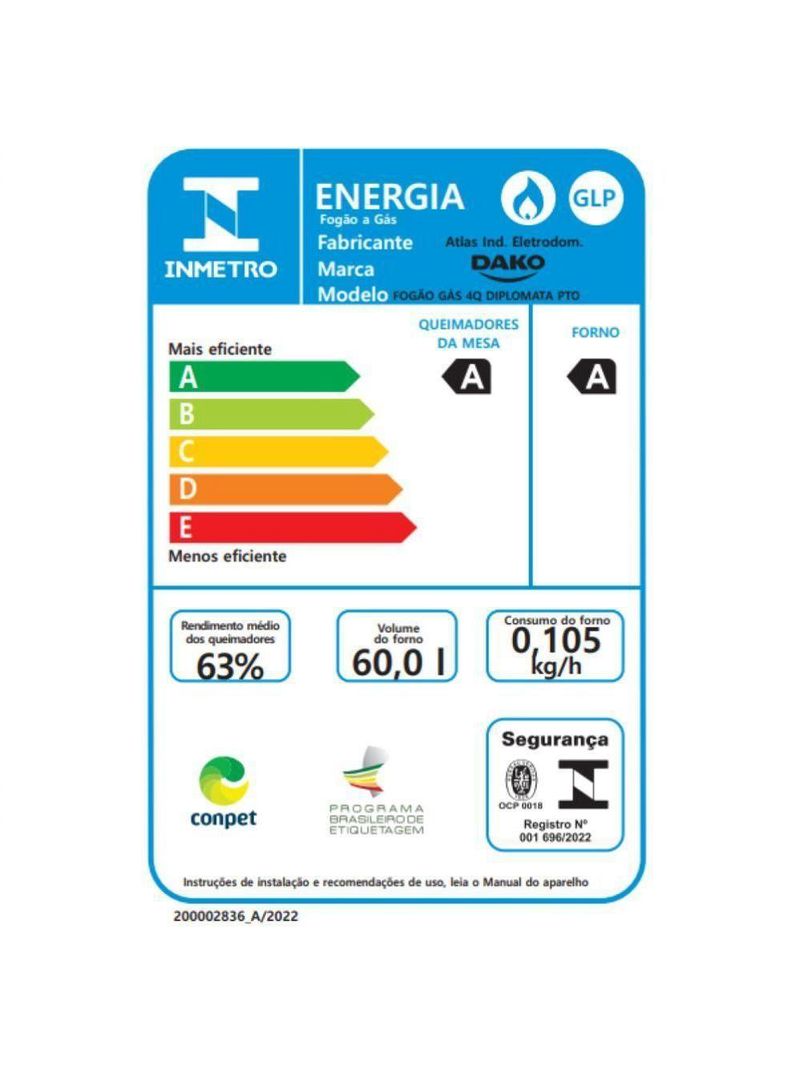 Fogão 4 Bocas Preto Com Mesa De Vidro Dako Diplomata Bivolt