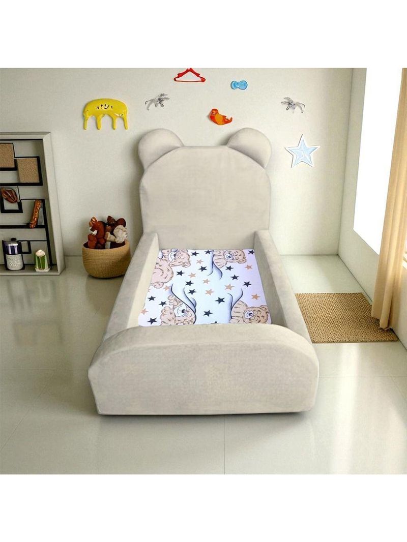 Cama Montessoriana Juvenil Segura e Confortável Soft com Colchão – Marfim