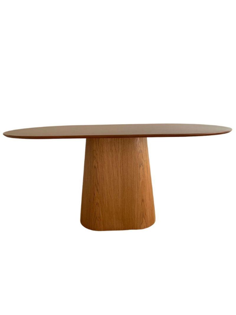 Mesa de Jantar Cone Retangular Arredondada 160x90cm Freijó