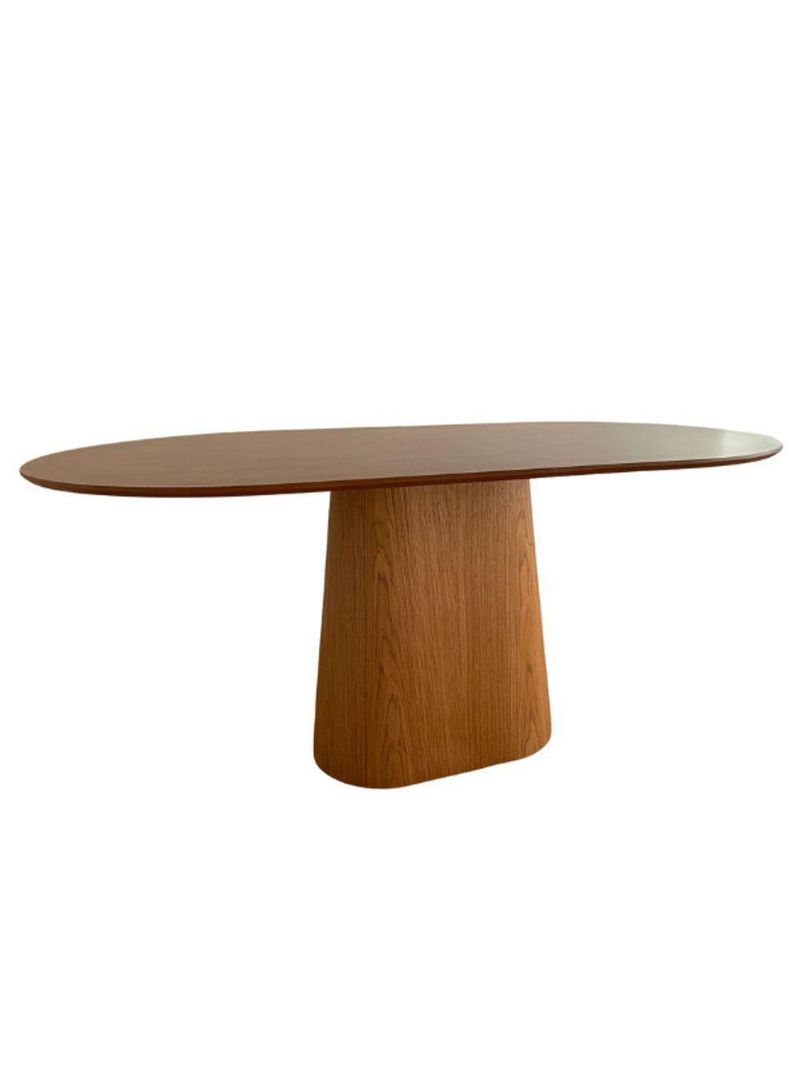 Mesa de Jantar Cone Retangular Arredondada 160x90cm Freijó