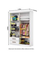 Guarda Roupa Casal Modulado 4 Portas com Cama Hercules 4 Portas e 4 Gavetas com Espelho Branco
