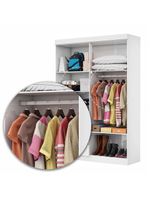 Guarda Roupa Casal Modulado 4 Portas com Cama Hercules 4 Portas e 4 Gavetas com Espelho Branco
