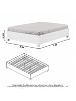 Guarda Roupa Casal Modulado 4 Portas com Cama Hercules 4 Portas e 4 Gavetas com Espelho Branco