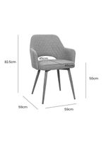 Kit 2 Cadeiras De Jantar Dakota Estrutura Aço Carbono Laminado Natural Com Estofado Linho Cru