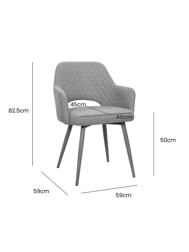 Kit 2 Cadeiras De Jantar Dakota Estrutura Aço Carbono Laminado Natural Com Estofado Linho Cru