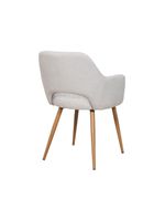 Kit 2 Cadeiras De Jantar Dakota Estrutura Aço Carbono Laminado Natural Com Estofado Linho Cru