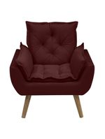 Kit Com 2 Poltronas Opala Conforto Decorativa Em Veludo Bordô