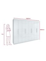Guarda-roupa Casal Easy Slim 8 Portas Com Pés Branco
