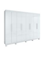 Guarda-roupa Casal Easy Slim 8 Portas Com Pés Branco