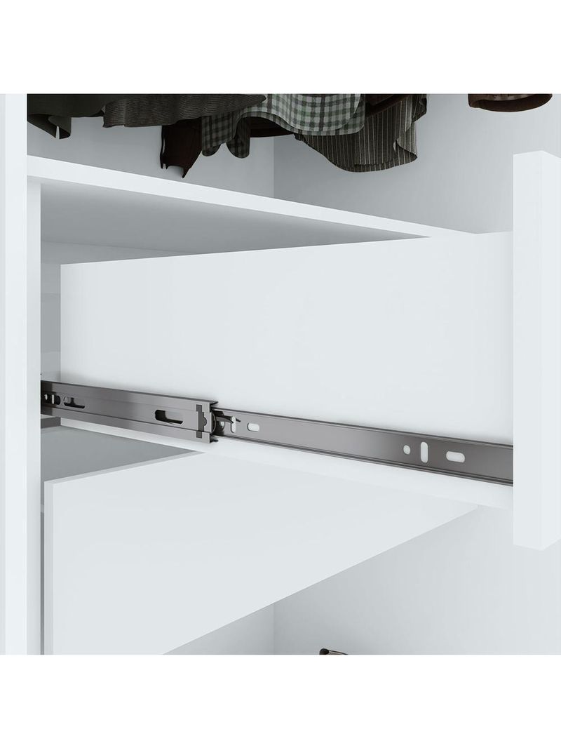 Guarda-roupa Casal Easy Slim 8 Portas Com Pés Branco