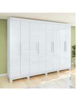 Guarda-roupa Casal Easy Slim 8 Portas Com Pés Branco