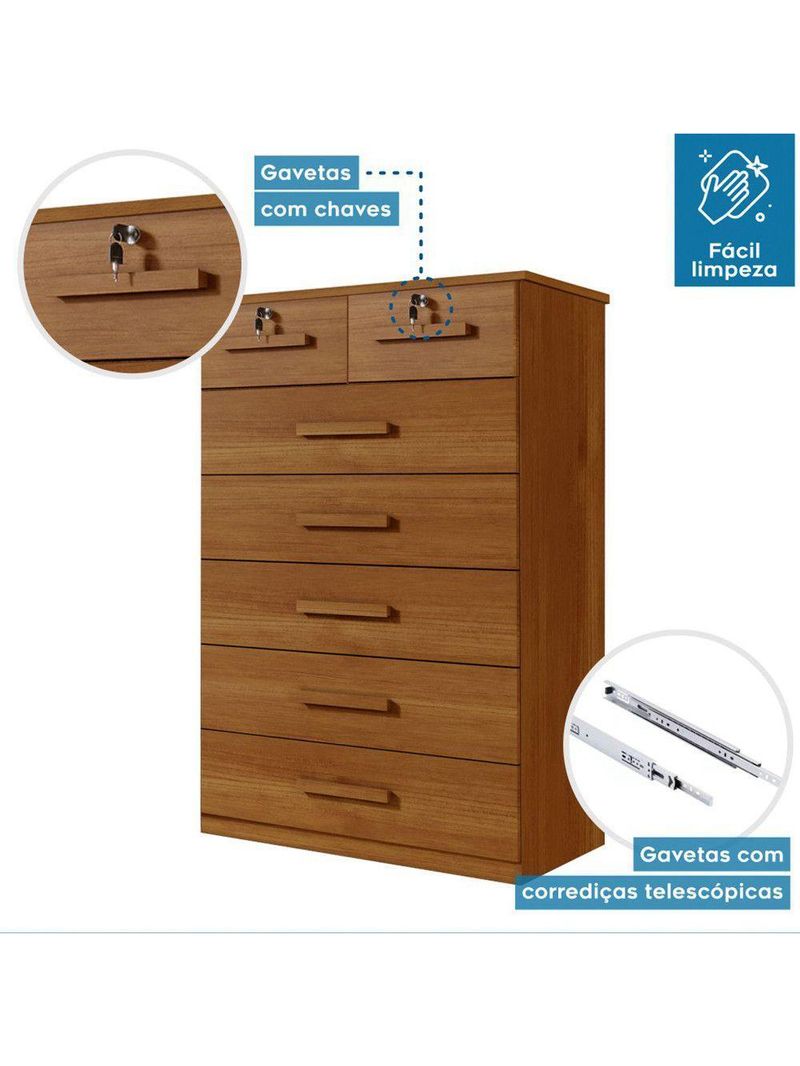 Cômoda Barcelona com Escala de Brilho Fosco Benetil Cinamomo