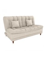 Sofá Cama Duda Boucle Bege Matrix Sala Premium Original 3 Lugares